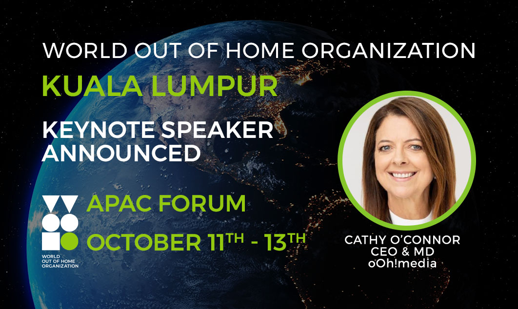 Cathy O'Connor, CEO of oOh!media, named as a keynote speaker at WOO's October APAC Forum 